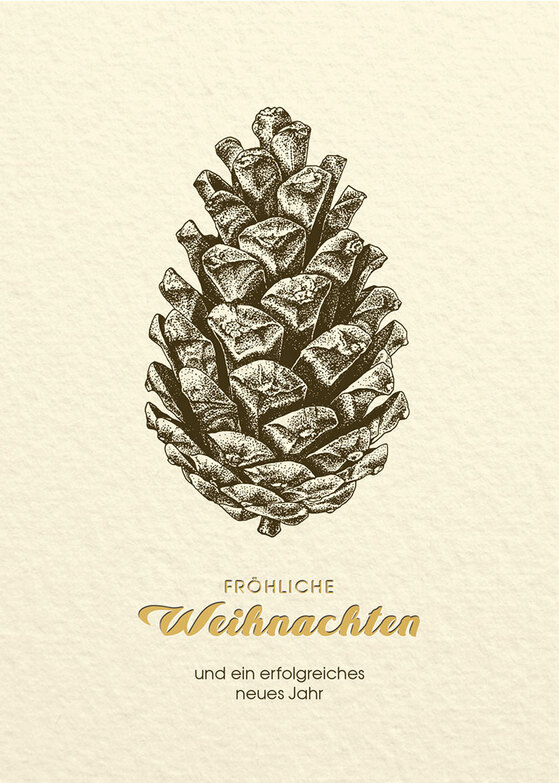 Weihnachtskarte: Pinienzapfen