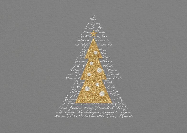 Weihnachtskarte: Baum im Baum - SILBERGRAU