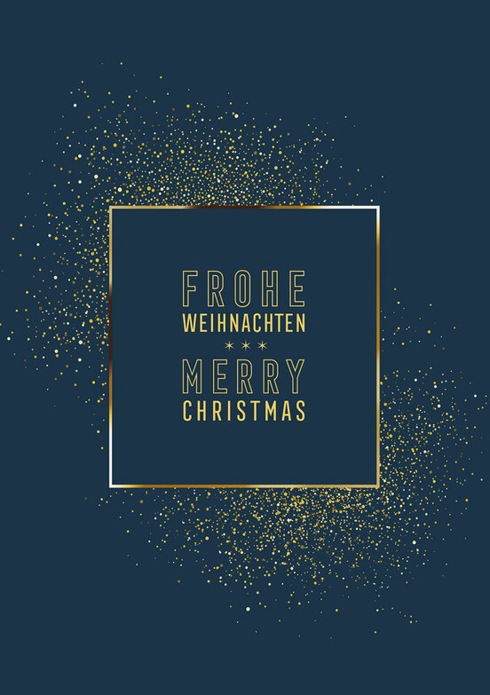 Weihnachtskarte: Goldener Rahmen