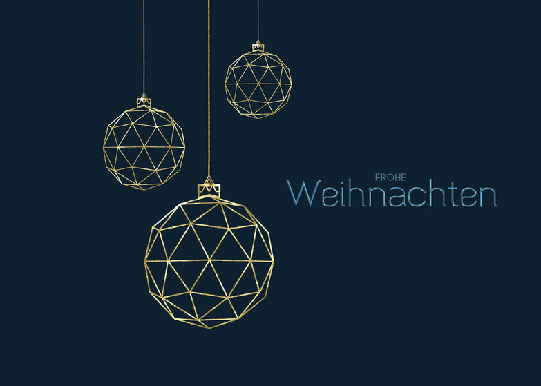 Weihnachtskarte: Drei Kugeln