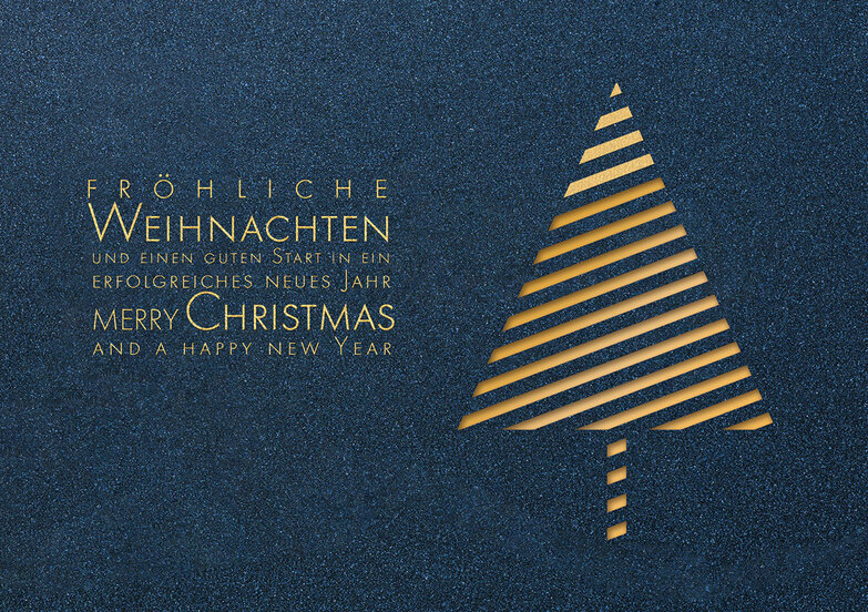 Weihnachtskarte: Que Gold