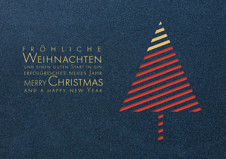 Weihnachtskarte: Quer - Rot