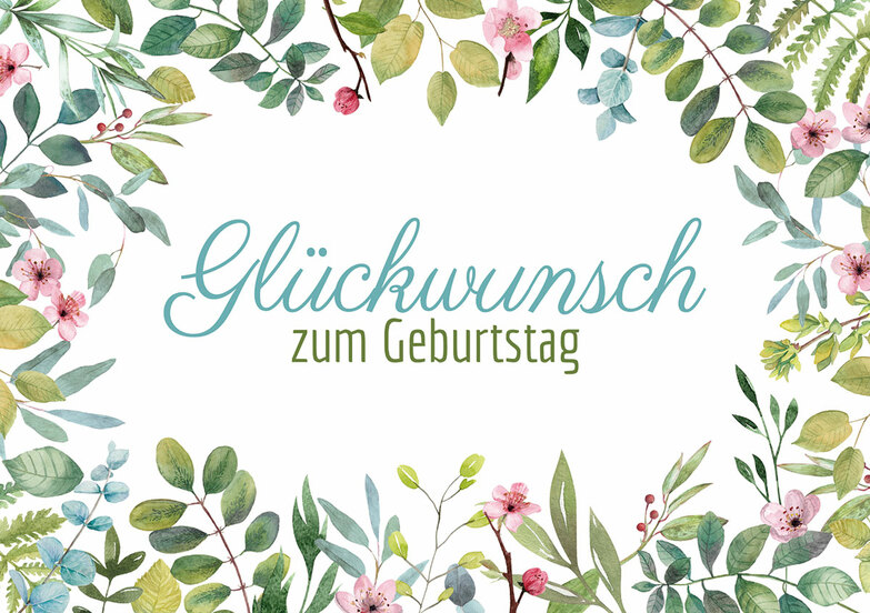 Grußkarte: Blumendekor