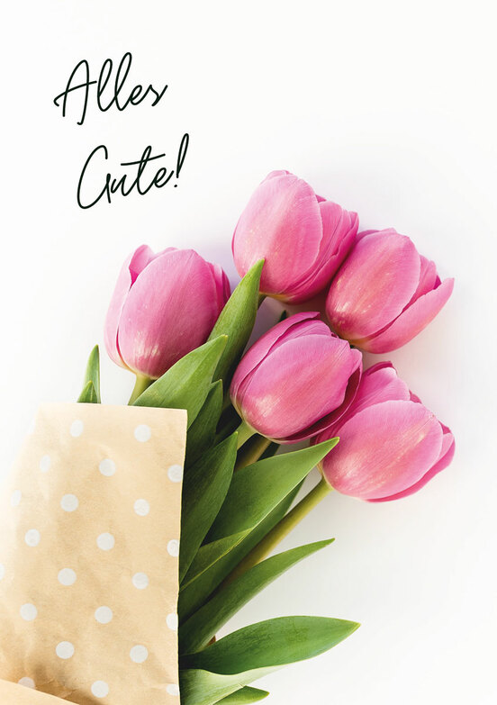 Grußkarte: Tulpen im Papier